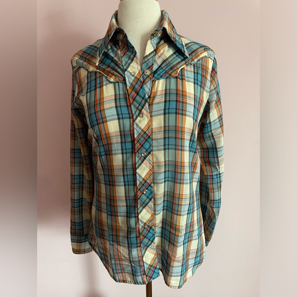 Vintage Western Tem Tex Multicolor Plaid Casual Shirt
